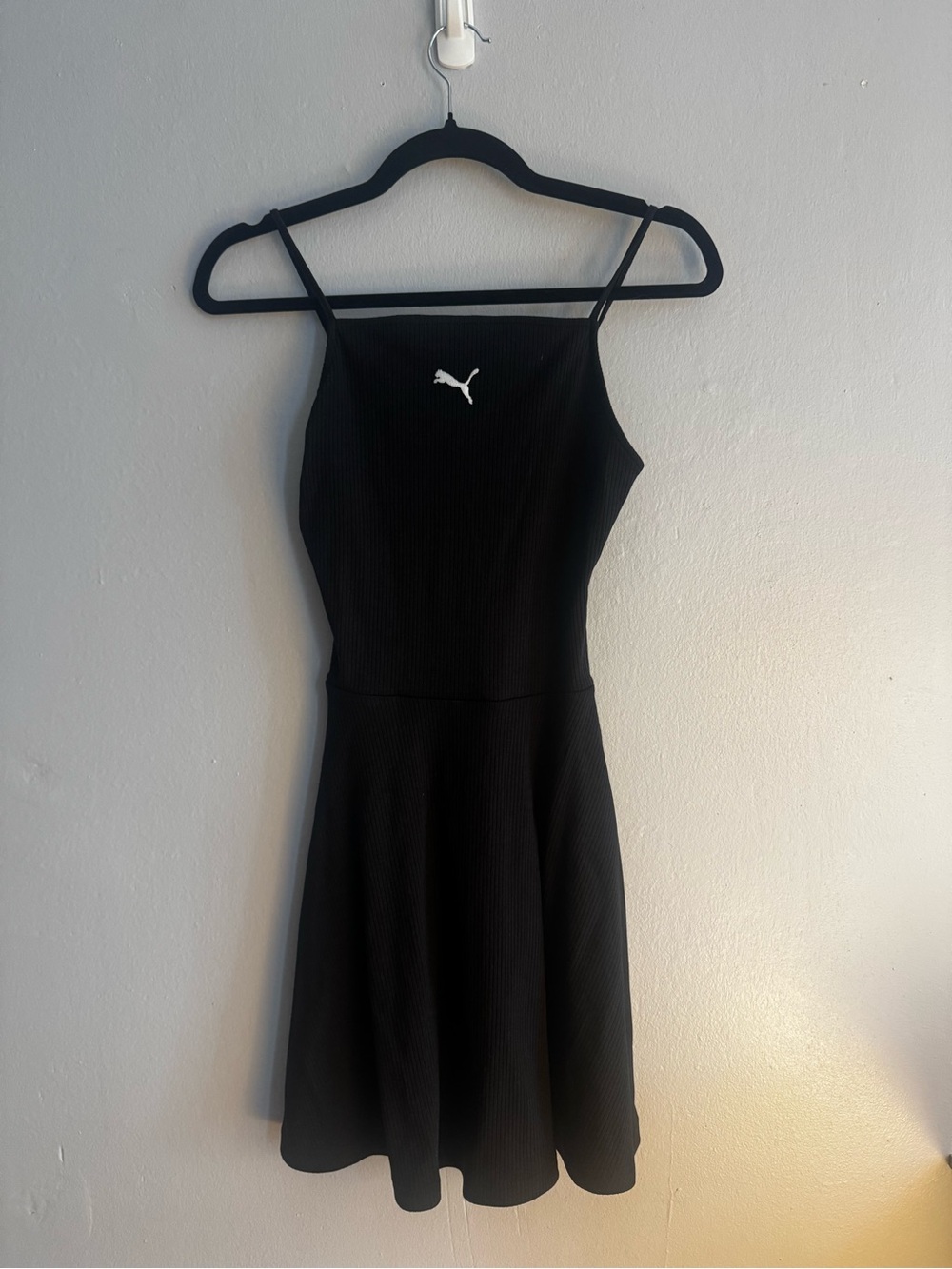 Puma Black Ribbed Spaghetti-Strap Mini Dress - Picture 2 of 6